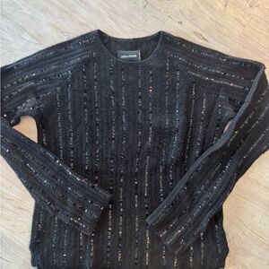 Zadig & Voltaire Black Sequin Crewneck Sweater
